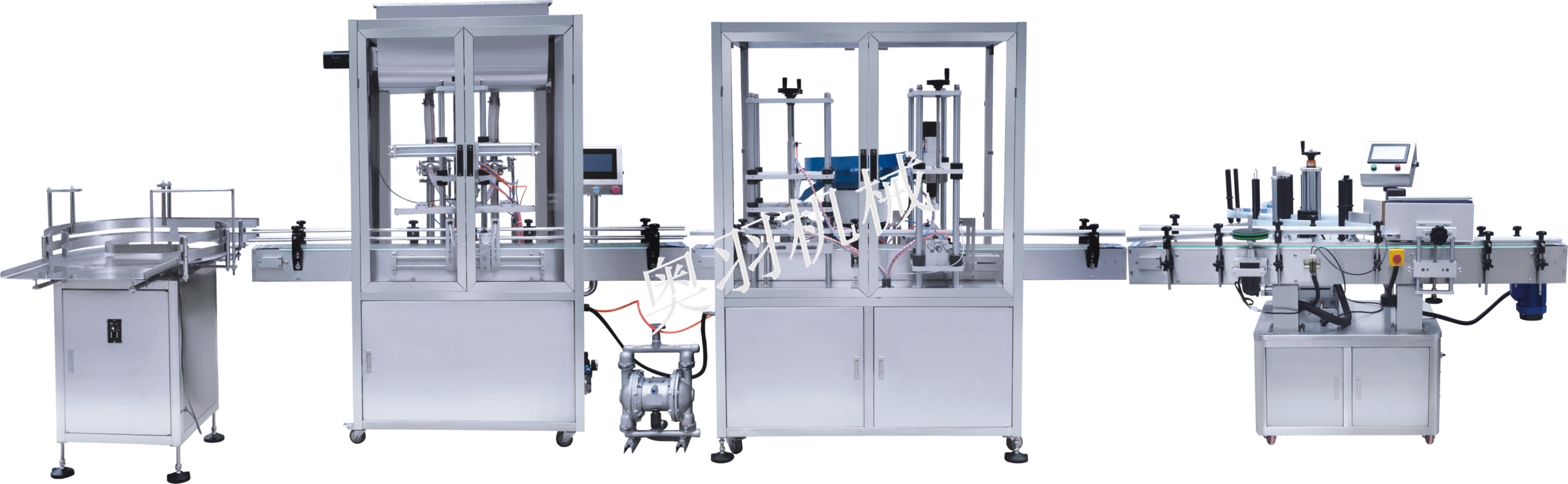 雙頭醬料自動灌裝旋蓋生產線_http://www.gangjiao.cc_瓶裝灌裝生產線系列_第1張